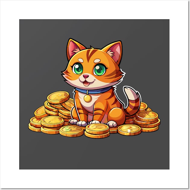 Crypto Cat Wall Art by DIGITAL MERCH CREATIONS